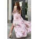 Rochie lunga roz pal cu flori vaporoasa Carmela Rochie lunga roz pal cu flori vaporoasa Carmela 4 - jojofashion.ro