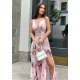 Rochie lunga roz pal cu flori vaporoasa Carmela Rochie lunga roz pal cu flori vaporoasa Carmela 5 - jojofashion.ro