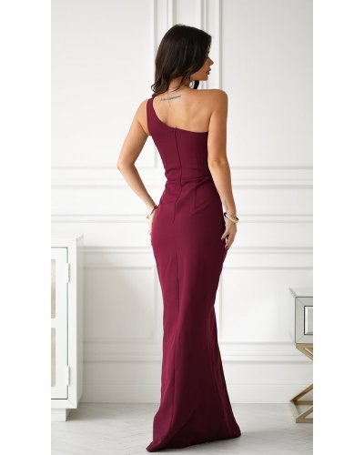 Rochie de ocazie lunga burgundy cu paiete pe bust Extravaganza Rochii, Rochie de ocazie lunga burgundy cu paiete pe bust Extravaganza - jojofashion.ro