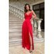 Rochie de ocazie lunga, din satin, rosie, Aleeza 4 - jojofashion.ro