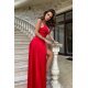 Rochie de ocazie lunga, din satin, rosie, Aleeza 6 - jojofashion.ro