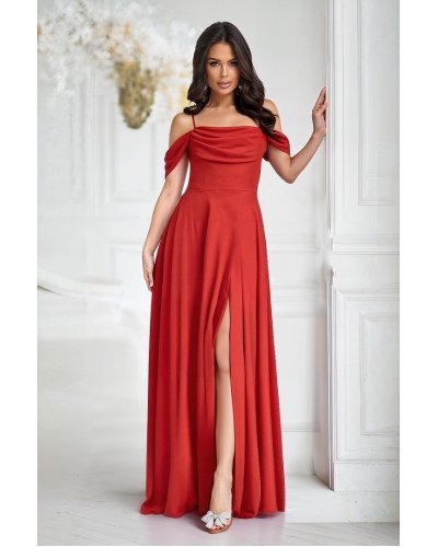 Rochie de ocazie lunga glitter rosie cu umerii goi vaporoasa Delight Rochii lungi, Rochie de ocazie lunga glitter rosie cu umerii goi vaporoasa Delight - jojofashion.ro