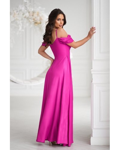 Rochie de ocazie lunga glitter roz fucsia cu umerii goi vaporoasa Delight Rochii lungi, Rochie de ocazie lunga glitter roz fucsia cu umerii goi vaporoasa Delight - jojofashion.ro