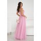 Rochie de ocazie lunga roz pal cu tulle si paiete Louanna 3 - jojofashion.ro