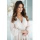 Rochie de ocazie scurta, vascoza bej, cu maneca lunga, vaporoasa, Hermosa 5 - jojofashion.ro