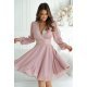 Rochie scurta roz pudrat cu maneca lunga vaporoasa Hermosa 2 - jojofashion.ro