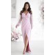 Rochie eleganta lunga cu paiete roz pastel cu maneca lunga petrecuta Deluxe 2 - jojofashion.ro