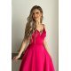 Rochie eleganta lunga, din satin, roz fucsia, Aleeza 6 - jojofashion.ro