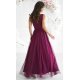 Rochie eleganta lunga din tulle burgundy vaporoasa cu floare decorativa Dyandra 3 - jojofashion.ro