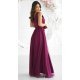 Rochie eleganta lunga din tulle burgundy vaporoasa cu floare decorativa Dyandra 4 - jojofashion.ro