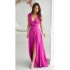 Rochie lunga roz fucsia din vascoza Andra