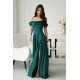 Rochie eleganta lunga glitter verde smarald cu umerii goi vaporoasa Delight 4 - jojofashion.ro