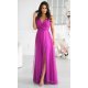 Rochie eleganta lunga roz bishop din tulle vaporoasa cu floare decorativa Dyandra 4 - jojofashion.ro
