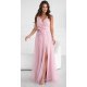 Rochie eleganta lunga roz prafuit din tulle cu floare decorativa vaporoasa Dyandra 7 - jojofashion.ro