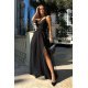 Rochie eleganta lunga neagra din tulle si dantela vaporoasa Isadora 8 - jojofashion.ro
