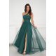 Rochie eleganta lunga verde cu tulle si paiete vaporoasa Louanna 2 - jojofashion.ro