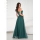 Rochie eleganta lunga verde cu tulle si paiete vaporoasa Louanna 3 - jojofashion.ro