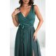 Rochie eleganta lunga verde vaporoasa din tulle cu floare decorativa Dyandra 5 - jojofashion.ro