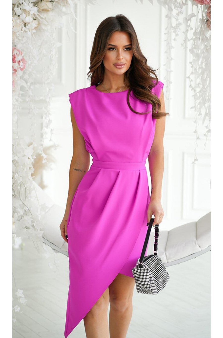 Rochie midi din vascoza roz fucsia Monalisa Rochie midi din vascoza roz fucsia Monalisa 1 - jojofashion.ro