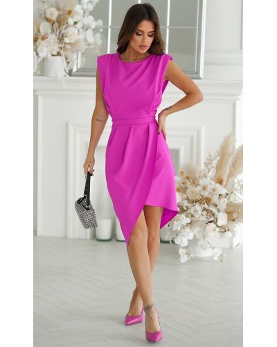 Rochie midi din vascoza roz fucsia Monalisa Rochii midi, Rochie midi din vascoza roz fucsia Monalisa - jojofashion.ro