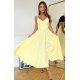 Rochie eleganta midi in clos retro galbena Fabiola 5 - jojofashion.ro