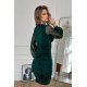 Rochie scurta verde mulata cu maneca lunga Jazeera 3 - jojofashion.ro