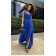 Rochie lunga, din tul si vascoza, albastra, vaporoasa, Andreea Rochie lunga, din tul si vascoza, albastra, vaporoasa, Andreea 4 - jojofashion.ro