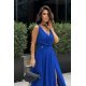 Rochie lunga, din tul si vascoza, albastra, vaporoasa, Andreea Rochie lunga, din tul si vascoza, albastra, vaporoasa, Andreea 8 - jojofashion.ro