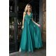 Rochie lunga din tul si vascoza verde, vaporoasa, Andreea 5 - jojofashion.ro