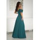 Rochie lunga verde cu umerii goi vaporoasa Katiya 3 - jojofashion.ro
