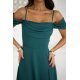 Rochie lunga verde cu umerii goi vaporoasa Katiya 4 - jojofashion.ro