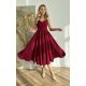 Rochie midi in clos, burgundy, cu umerii goi, vaporoasa, Fabiola 2 - jojofashion.ro