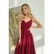 Rochie midi in clos, burgundy, cu umerii goi, vaporoasa, Fabiola 10 - jojofashion.ro