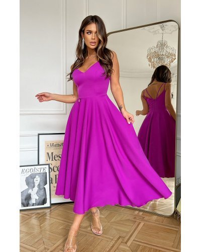 Rochie midi in clos bishop retro Fabiola Rochii de Ocazie Elegante, Rochie midi in clos bishop retro Fabiola - jojofashion.ro