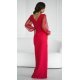 Rochie lunga rosie cu paiete cu maneca lunga petrecuta Deluxe 3 - jojofashion.ro