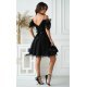 Rochie babydoll neagra scurta din tulle cu umeri goi Cayenne 3 - jojofashion.ro
