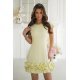 Rochie scurta galbena mulata cu volan tridimensional Laleh 2 - jojofashion.ro