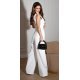 Salopeta eleganta evazata, alba, din vascoza, petrecuta, Miranda Salopeta eleganta evazata, alba, din vascoza, petrecuta, Miranda 3 - jojofashion.ro