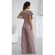 Salopeta eleganta evazata, din vascoza, cappuccino, Ryoko Salopeta eleganta evazata, din vascoza, cappuccino, Ryoko 3 - jojofashion.ro