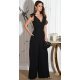 Salopeta eleganta evazata, neagra, din vascoza, petrecuta, Miranda Salopeta eleganta evazata, neagra, din vascoza, petrecuta, Miranda 3 - jojofashion.ro