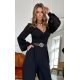 Salopeta eleganta evazata, neagra, din vascoza, cu maneca lunga, FeliceB Salopeta eleganta evazata, neagra, din vascoza, cu maneca lunga, FeliceB 7 - jojofashion.ro