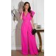 Salopeta eleganta evazata, vascoza roz fucsia, Ryoko Salopeta eleganta evazata, vascoza roz fucsia, Ryoko 2 - jojofashion.ro