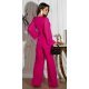 Salopeta eleganta evazata, roz zmeura, din vascoza, cu maneca lunga, FeliceB Salopeta eleganta evazata, roz zmeura, din vascoza, cu maneca lunga, FeliceB 3 - jojofashion.ro