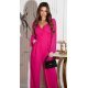 Salopeta eleganta evazata, roz zmeura, din vascoza, cu maneca lunga, FeliceB Salopeta eleganta evazata, roz zmeura, din vascoza, cu maneca lunga, FeliceB 5 - jojofashion.ro