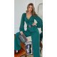 Salopeta eleganta evazata, verde, din vascoza, cu maneca lunga, FeliceB Salopeta eleganta evazata, verde, din vascoza, cu maneca lunga, FeliceB 6 - jojofashion.ro