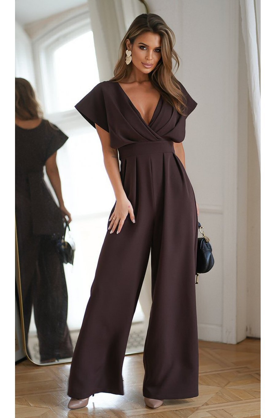 Salopeta eleganta, evazata, vascoza, maro, Ryoko Salopeta eleganta, evazata, vascoza, maro, Ryoko 1 - jojofashion.ro