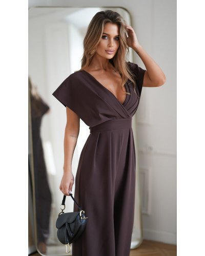 Salopeta eleganta, evazata, maro, Ryoko Salopete dama, Salopeta eleganta, evazata, maro, Ryoko - jojofashion.ro