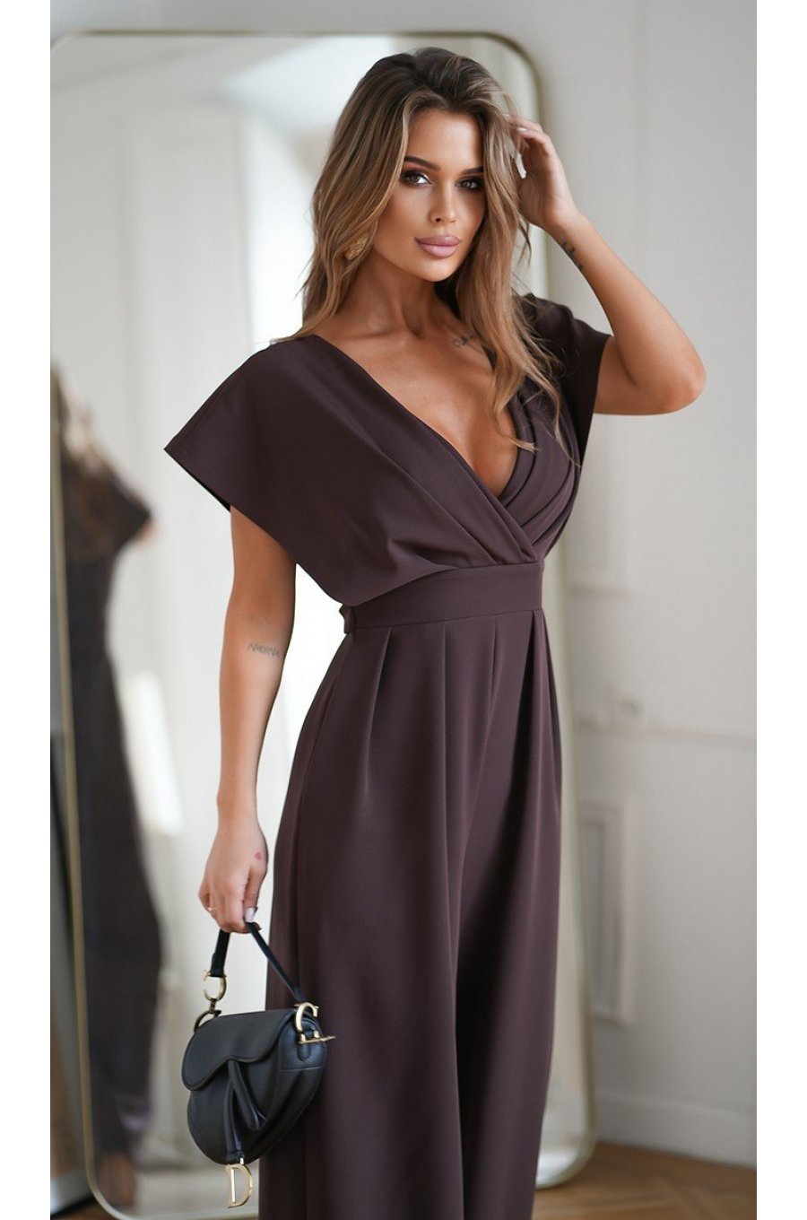 Salopeta eleganta, evazata, vascoza, maro, Ryoko Salopeta eleganta, evazata, vascoza, maro, Ryoko 2 - jojofashion.ro