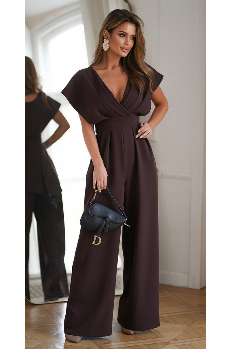 Salopeta eleganta, evazata, vascoza, maro, Ryoko Salopeta eleganta, evazata, vascoza, maro, Ryoko 5 - jojofashion.ro