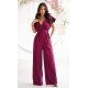 Salopeta eleganta evazata, din vascoza burgundy, petrecuta, Ryoko Salopeta eleganta evazata, din vascoza burgundy, petrecuta, Ryoko 5 - jojofashion.ro